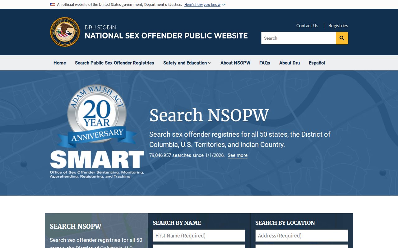 Pima County sex offender search using the national NSOPW registry